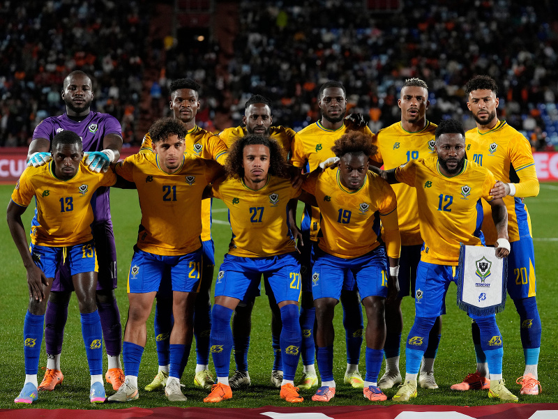 Na snímke gabonská futbalová reprezentácia