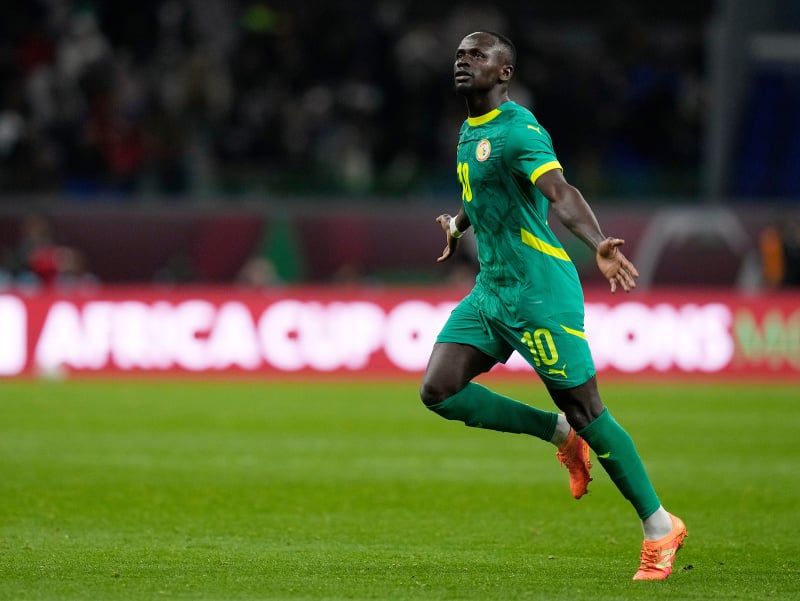  Sadio Mane sa teší z gólu v semifinále Afrického pohára národov