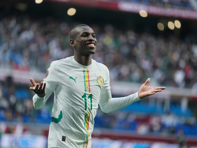 Nicolas Jackson oslavuje gól Senegalu