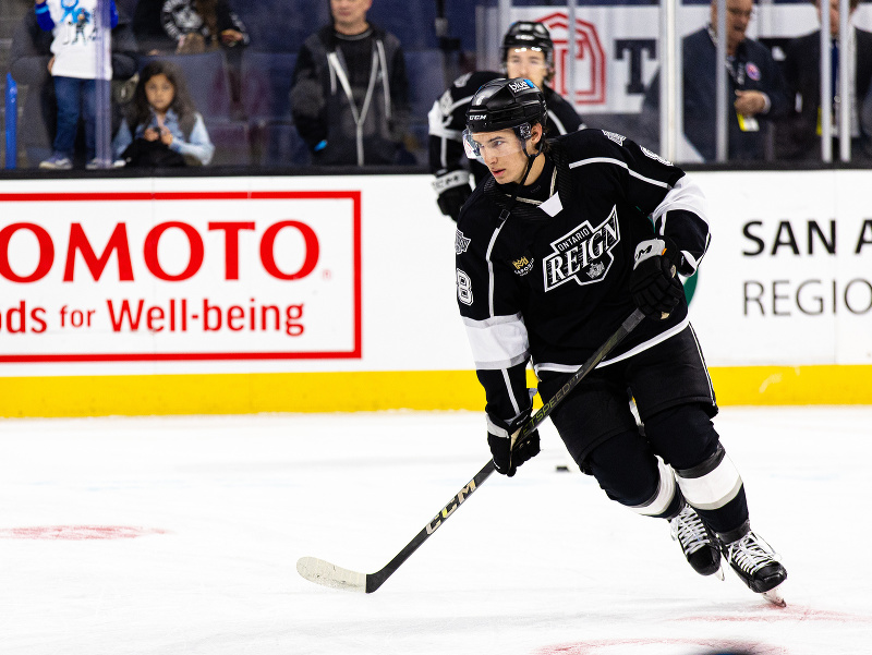 Slovenský útočník Martin Chromiak v drese tímu Ontario Reign v AHL