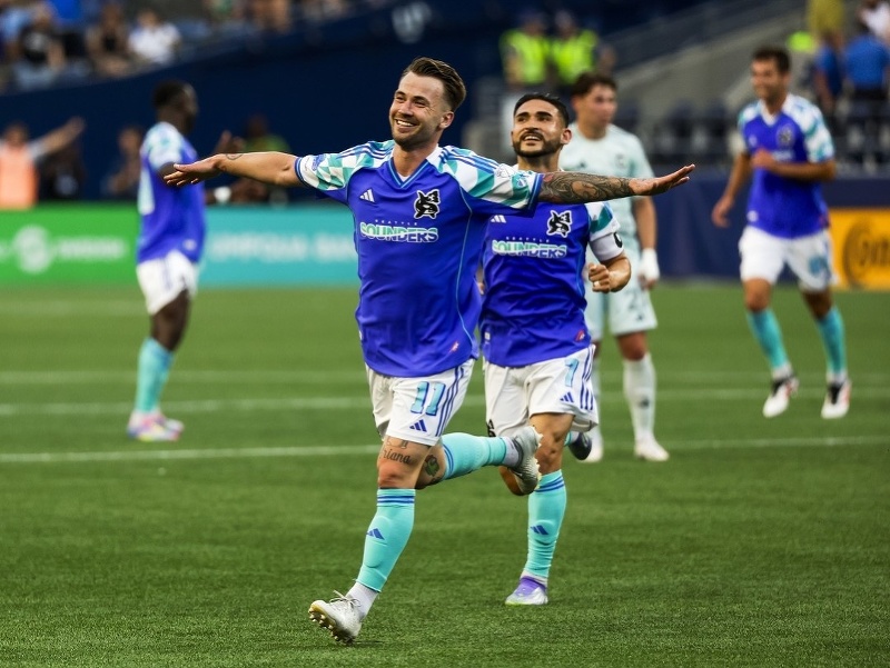 Albert Rusnák a jeho gólová radosť v drese Seattlu Sounders