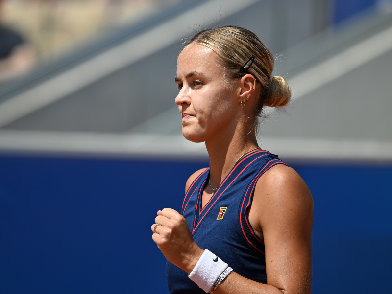 Slovenská tenistka Anna Karolína Schmiedlová počas štvrťfinále olympijského turnaja