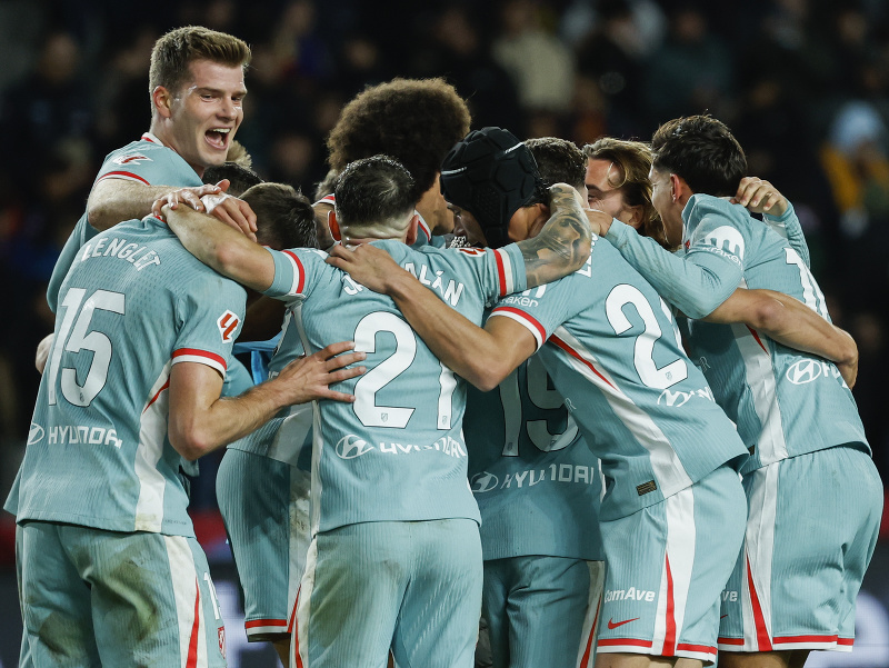 Hráči Atlética Madrid sa radujú z výhry