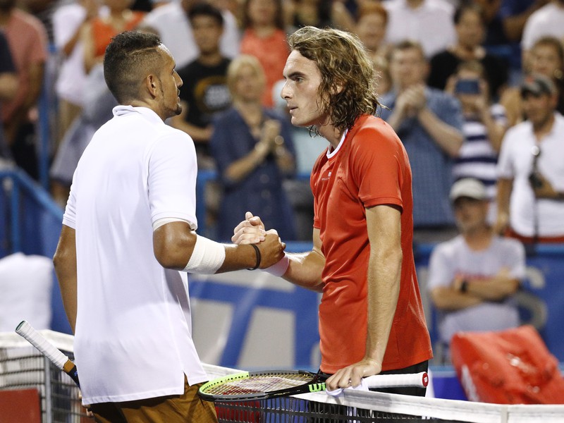 Nick Kyrgios a Stefanos Tsitsipas