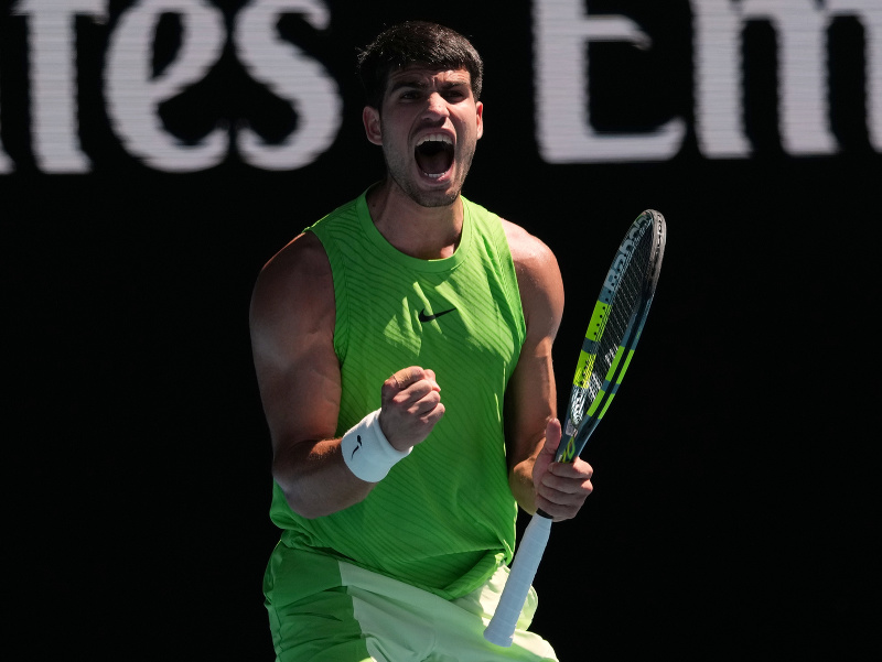 Carlos Alcaraz počas 2. kola dvojhry na grandslamovom turnaji Australian Open