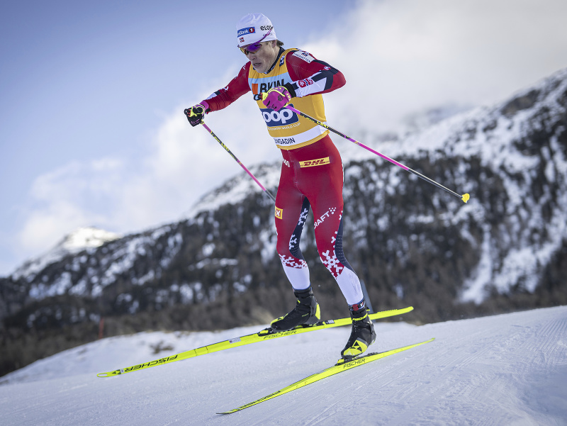 Johannes Hösflot Kläbo počas pretekov v Engadine