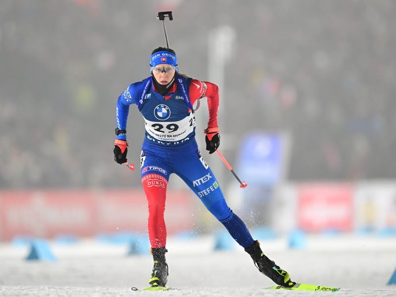 Mária Remeňová počas skrátených vytrvalostných pretekov žien na 12,5 km