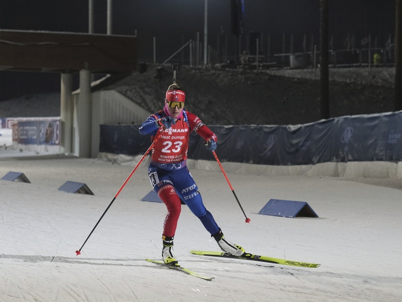 Paulína Bátovská Fialková počas šprintu vo finskom Kontiolahti