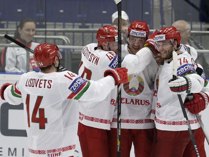 Gólové oslavy hokejistov Bieloruska