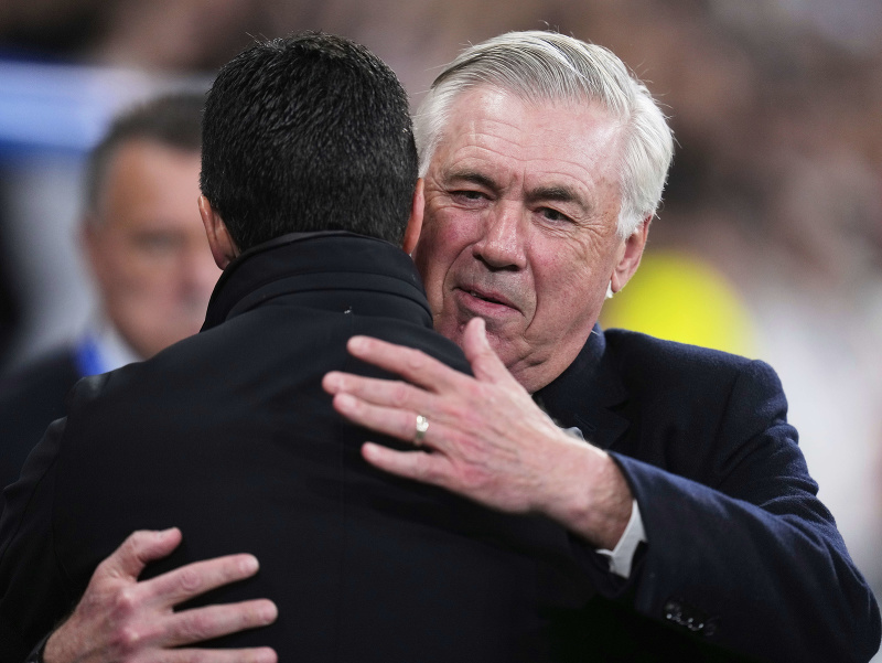 Carlo Ancelotti a Mikel Arteta pred zápasom Ligy majstrov