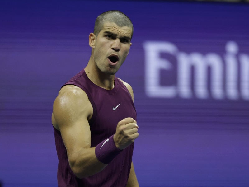 Carlos Alcaraz počas 1. kola na US Open