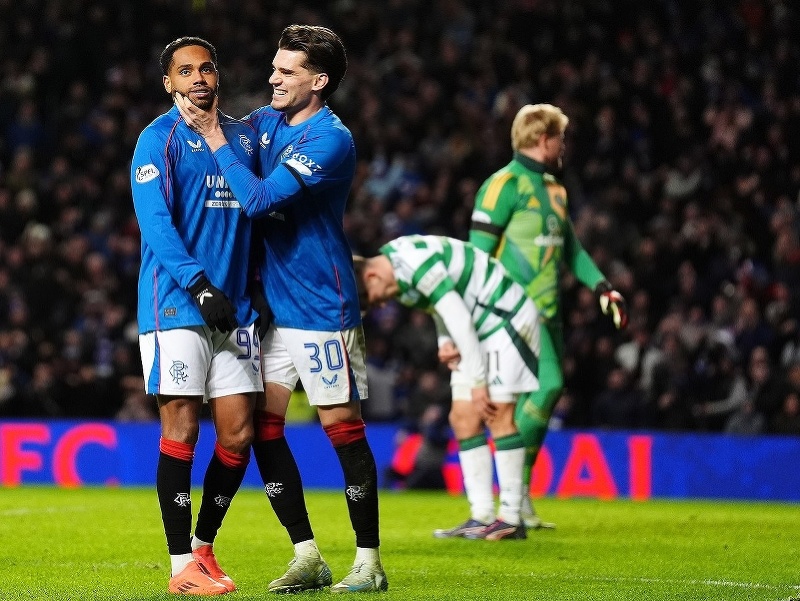 Danilo a gólové oslavy futbalistov Glasgow Rangers