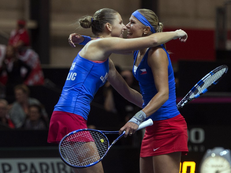 Lucie Hradecká a Karolína Plíšková