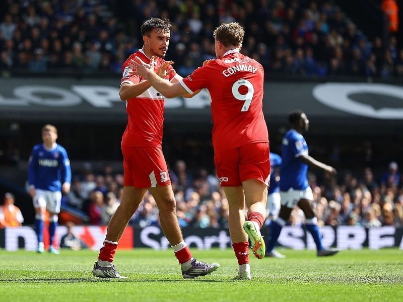 David Strelec oslavuje gól Middlesbrough