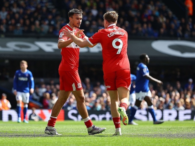 David Strelec oslavuje gól Middlesbrough