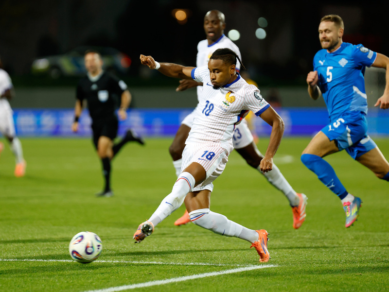 Christopher Nkunku v útočnej akcii Francúzov