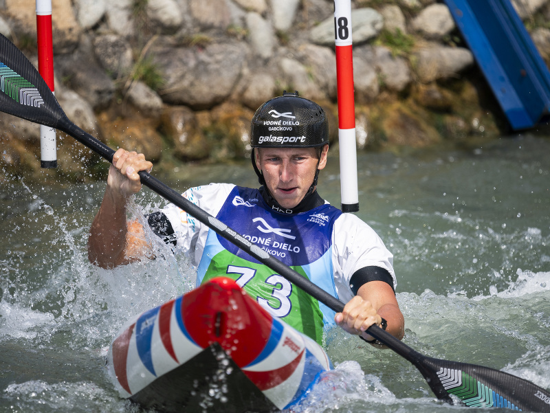 Slovenský reprezentant v K1 Richard Rumanský vo finále na majstrovstvách Európy juniorov do 23 rokov vo vodnom slalome v Čunove