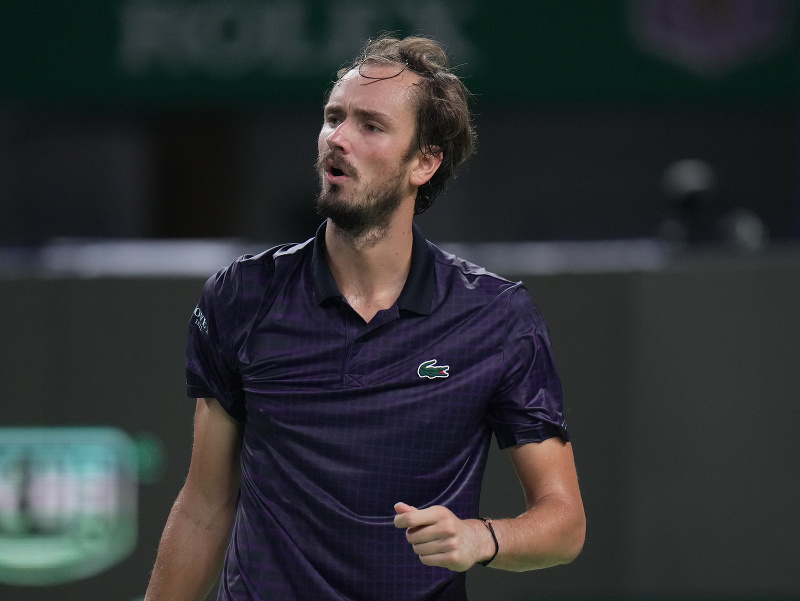 Daniil Medvedev reaguje po bodovom zisku v zápase