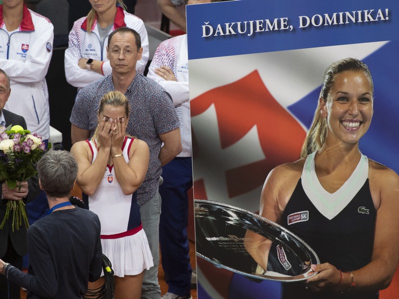 Dominika Cibulková so slzami dojatia po lúčení sa s reprezentačnou kariérou