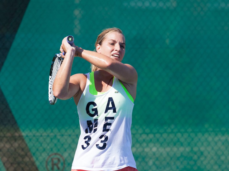 Dominika Cibulková počas tréningu
