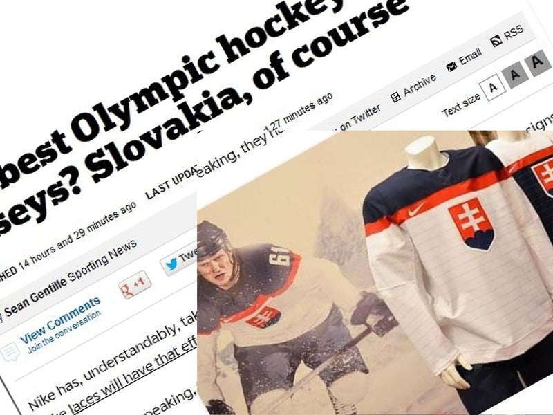 Nové dresy slovenských hokejistov pre zimné olympijské hry v Soči zaujali aj vo svete