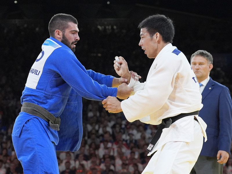 Japonský džudista Takanori Nagase a Tato Grigalashvili