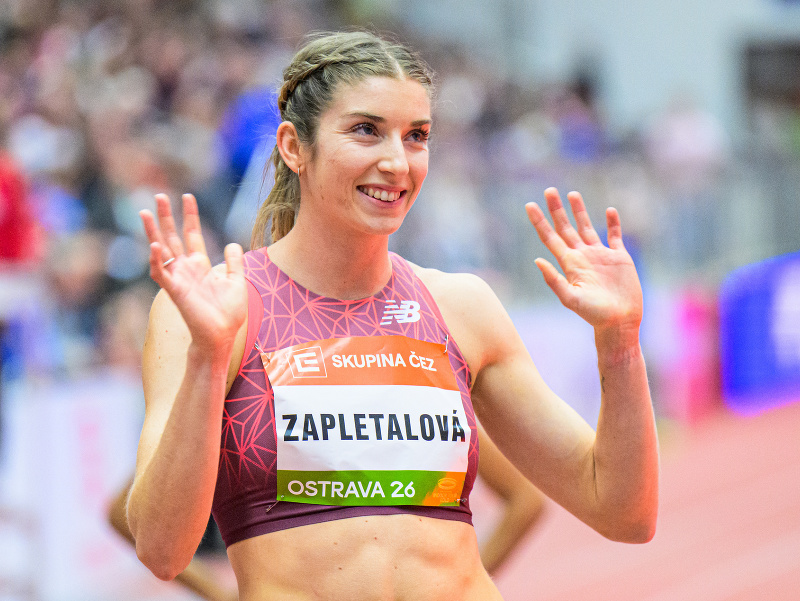 Na snímke slovenská reprezentantka Emma Zapletalová pred behom na 400 metrov počas hlavného programu atletického mítingu Czech Indoor Gala v Ostrave