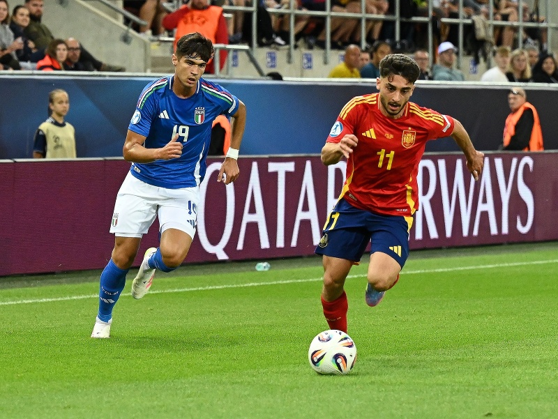 Momentka zo zápasu Španielsko U21 - Taliansko U21