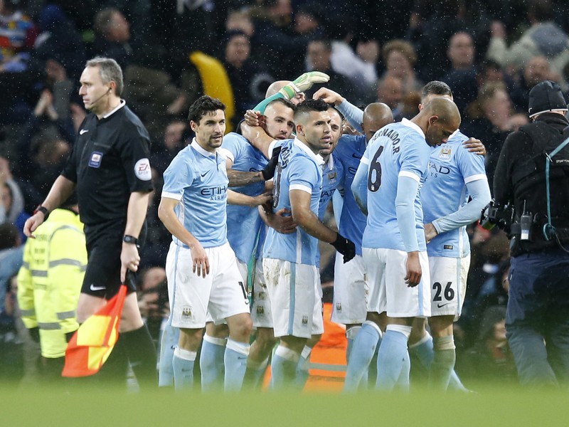 Gólové oslavy futbalistov Manchestru City