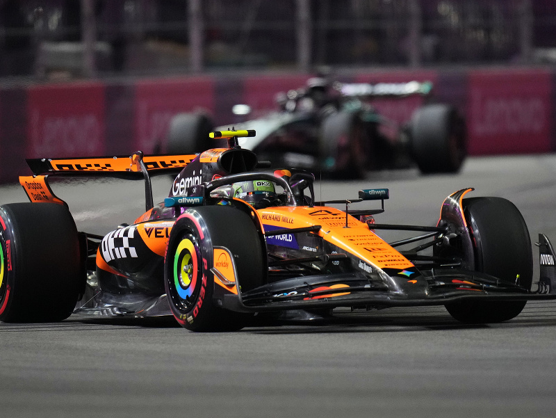 Lando Norris počas tréningu na Veľkú cenu Las Vegas