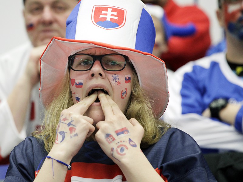 Slovenskí fanúšikovia počas zápasu s Nórskom