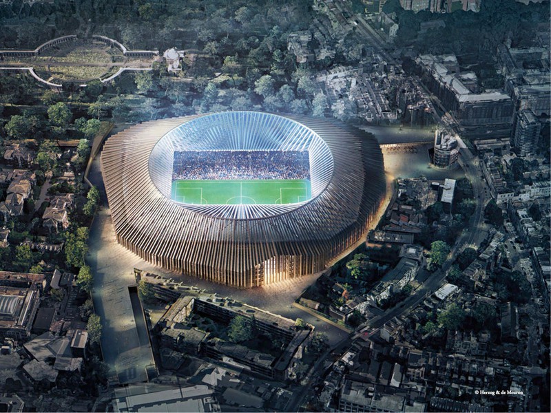 Nový vzhľad štadiónu FC Chelsea Londýn