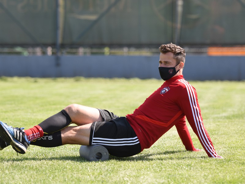 Na snímke kapitán Erik Grendel počas tréningu klubu FC Spartak Trnava