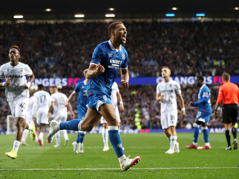 Cyriel Dessers oslavuje gól Glasgowa
