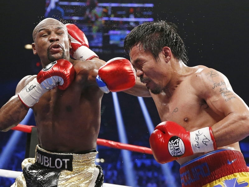 Manny Pacquiao a Floyd Mayweather Jr. v ringu
