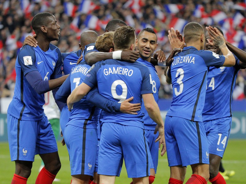 Gólové oslavy futbalistov Francúzska