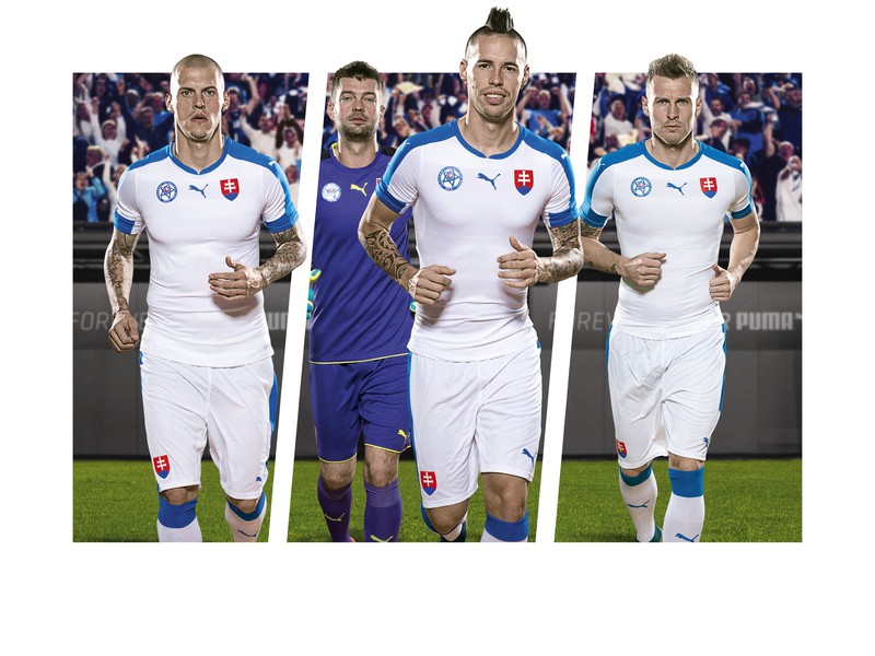 V takýchto dresoch budú hrať slovenskí futbalisti na majstrovstvách Európy