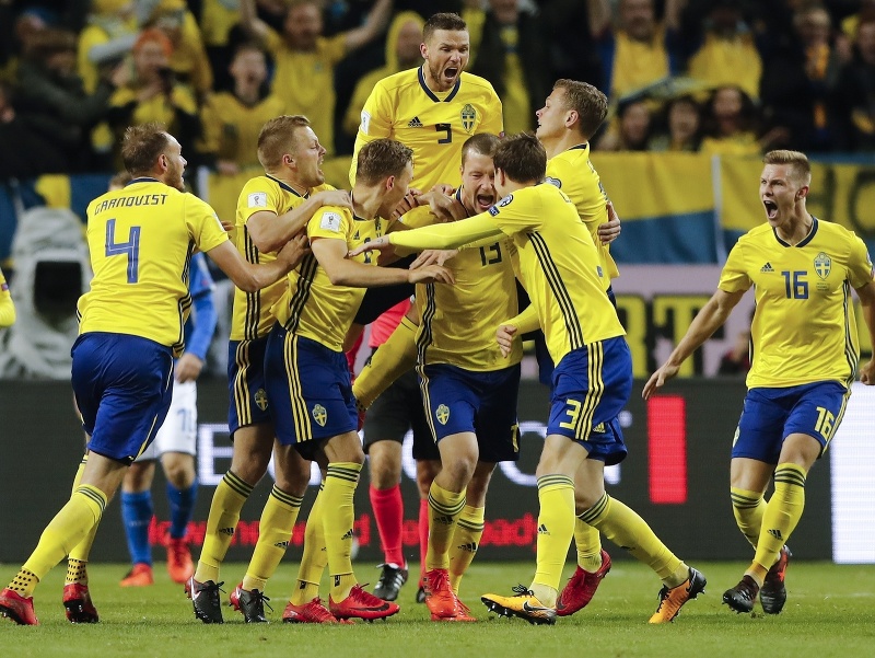 Radosť hráčov Švédska