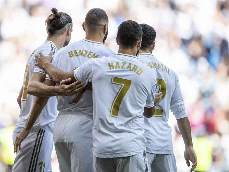 Hráči Realu Madrid oslavujú gól