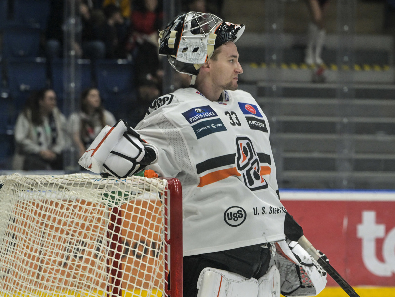 Dominik Riečický z HC Košice počas hokejového zápasu 54. kola Tipos extraligy 