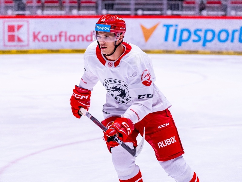 Patrik Koch počas tréningu v drese Třinca