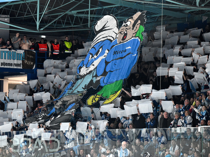 Choreo nitrianskeho fanklubu počas semifinále proti Žiline