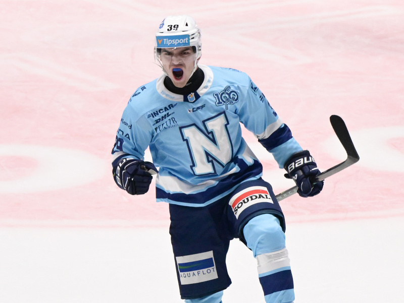 Jakub Lacka (Nitra) sa teší z gólu