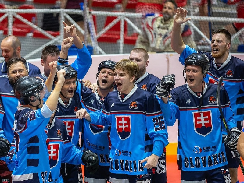 Na snímke hráči Slovenska