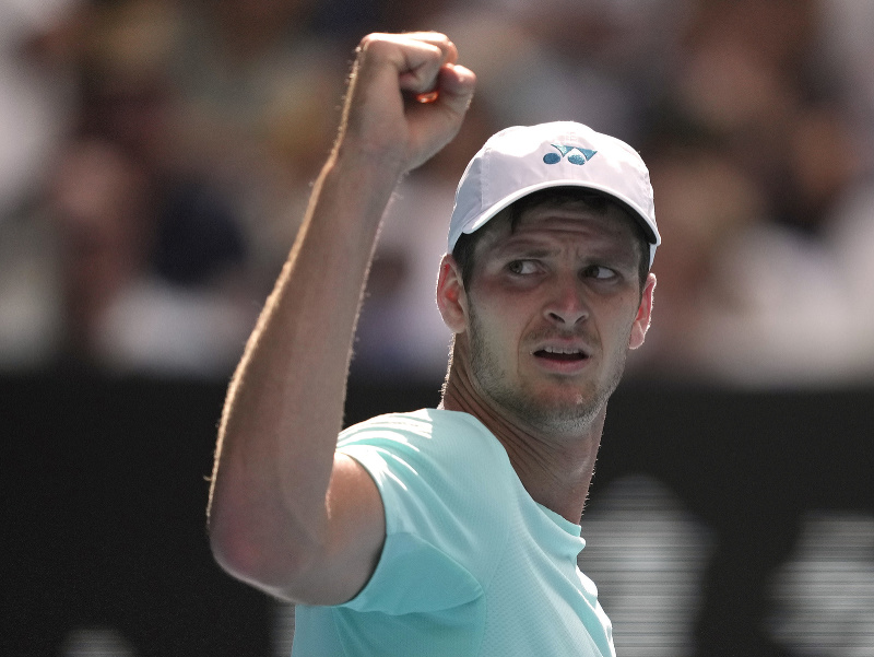 Poliak Hubert Hurkacz počas štvrťfinále Australian Open 2024
