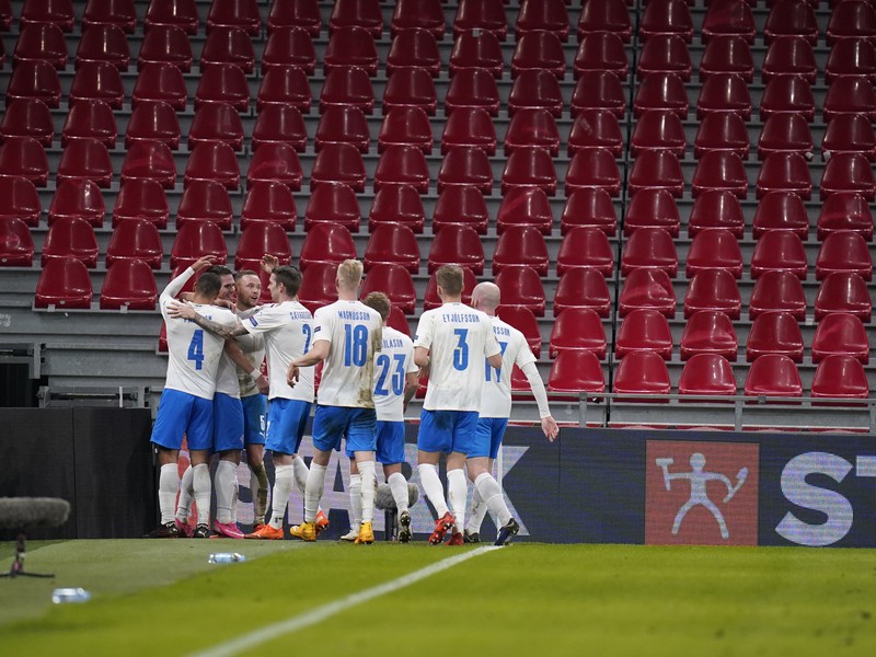 Radosť islandských hráčov v Lige národov