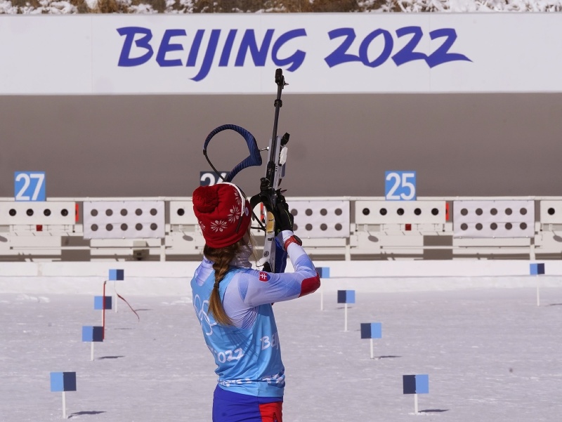 Na snímke slovenská biatlonistka Ivona Fialková počas tréningu pred začiatkom XXIV. zimných olympijských hier 2022 v Pekingu