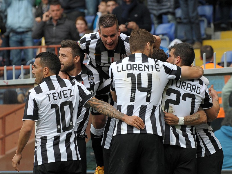 Gólové oslavy futbalistov Juventusu Turín