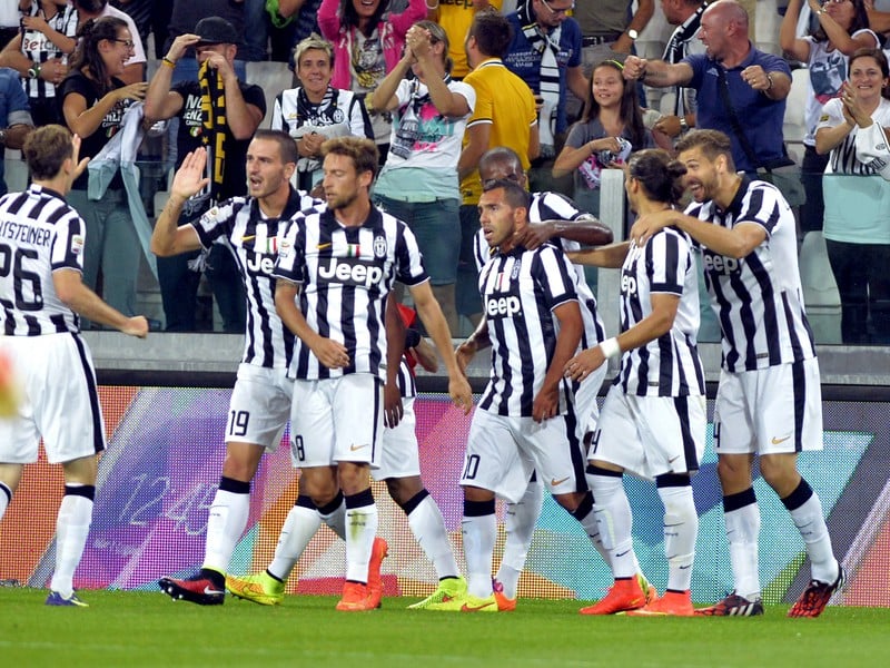 Hráči Juventusu po góle do siete Udinese
