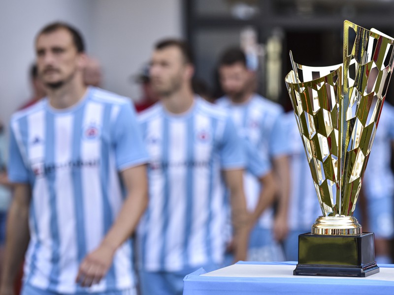 Na snímke pohárová trofej počas prípravného zápasu druhého ročníka Pohára Ferdinanda Daučíka ŠK Slovan Bratislava - SK Slavia Praha